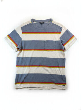 Toad&Co Mens L Striped Pocket Tee Short Sleeve T Shirt Multicolor
